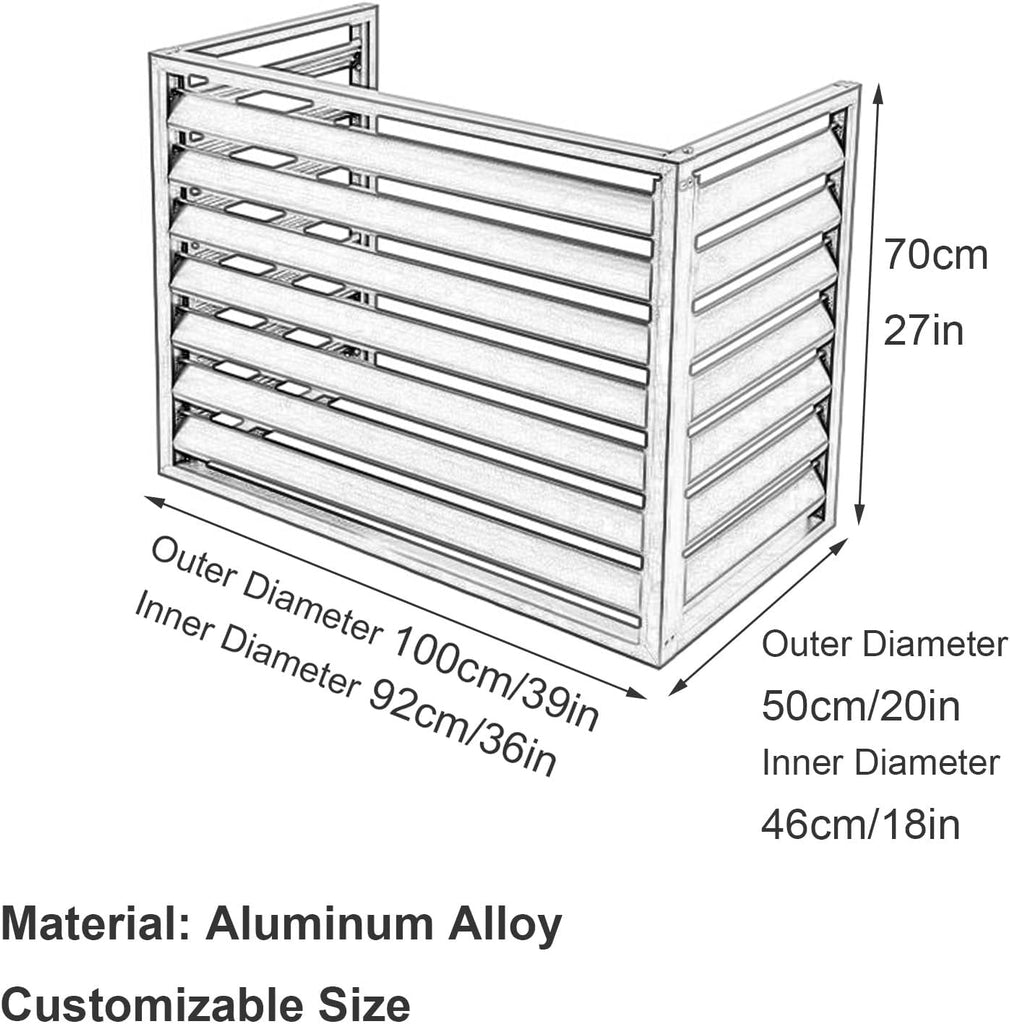 Aluminum Air Conditioner Fence Panel Set for Hiding and Concealing Outdoor HVAC Units
