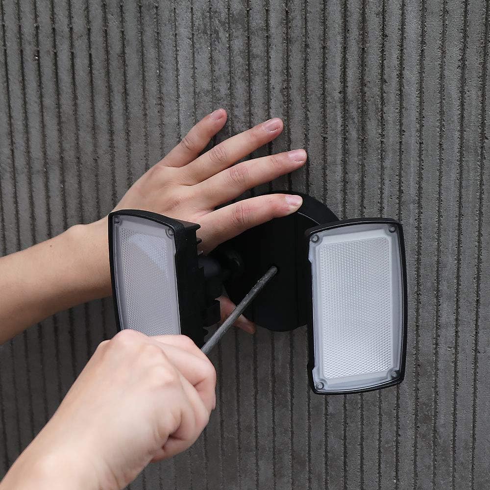 LED 3500 Lumen 32W 5000K Integrated Dual-Head Floodlight Outdoor Dusk to Dawn Waterproof Exterior Security Wall Light