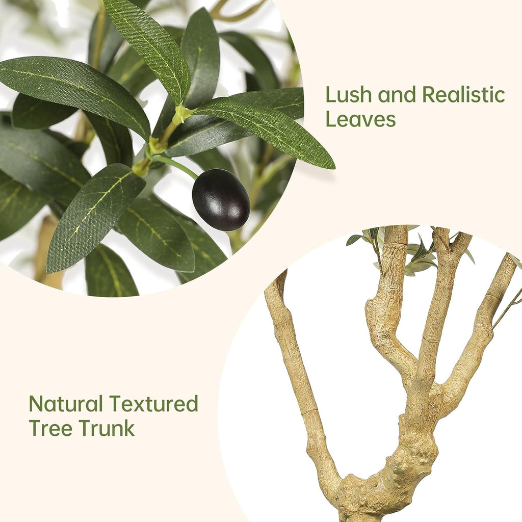 7ft Olive Trees Artificial Indoor with 15in Large Exquisite Planter
