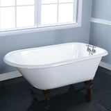 VCT3D543019NT5 54-Inch Cast Iron Roll Top Claw Foot Tub with 3-3/8-Inch Tub Wall Drillings and Oil Rubbed Bronze Feet