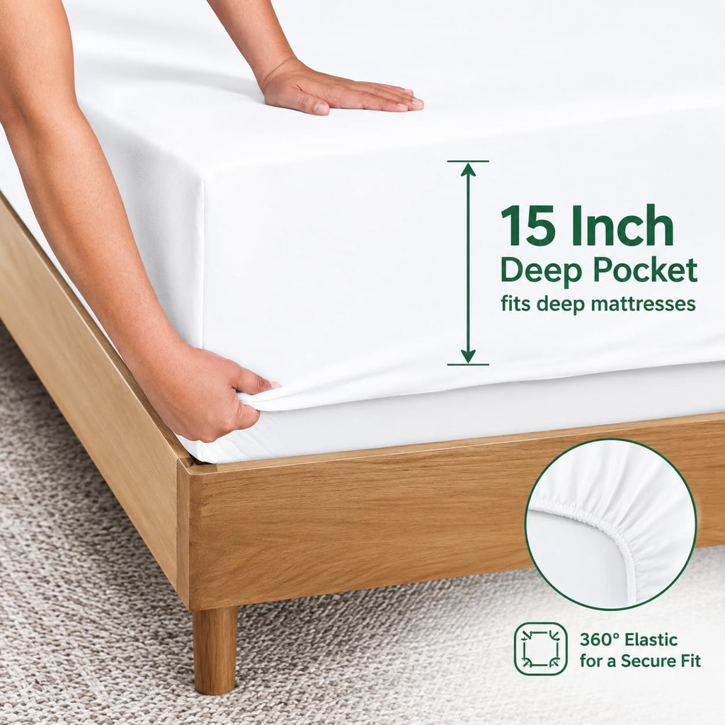 100% Egyptian Cotton Sheet Set 4-Piece 800 Thread Count White Queen