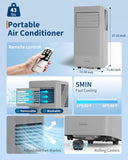 10000BTU Portable Air Conditioner,Up to 450 Sq.Ft. Remote Control Silent Portable AC Unit, Dehumidifier,Fan