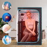 Portable Full Size Infrared Saunas for Home, One Person Full Body Home Spa Tent with Heating Foot Pad, Remote Control, Reinforced Foldable Chair (Black) A129-B0C37D4Y2T