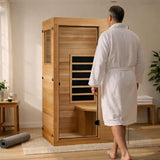DYNAMIC SAUNAS Elite 1 Person Compact Ultra Low EMF FAR Infrared Sauna with Red Light Therapy & Bluetooth Speakers
