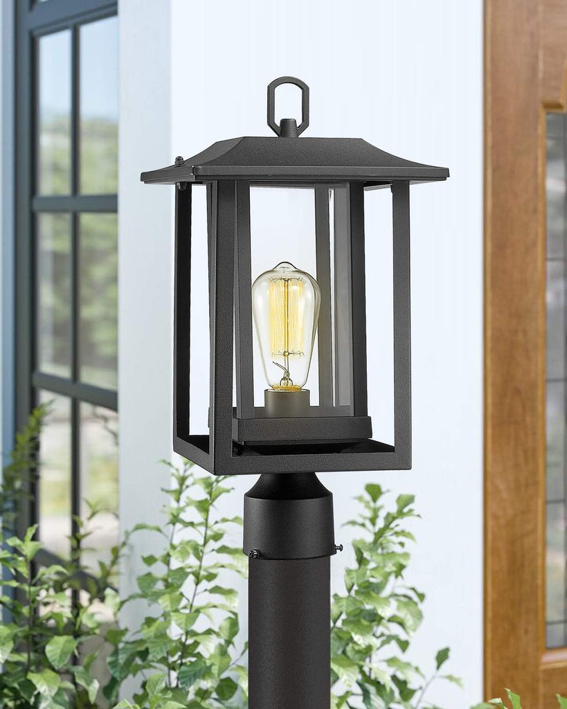 Outdoor Post Light, Large Exterior Lamp Post Light Pier Mount Lantern with Base