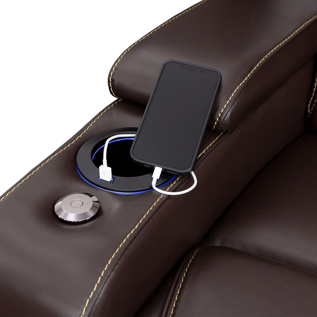 Paladin Home Theater Seating, Heat & Massage, Powered Headrest, Powered Lumbar, Italian Leather, Powered Recline