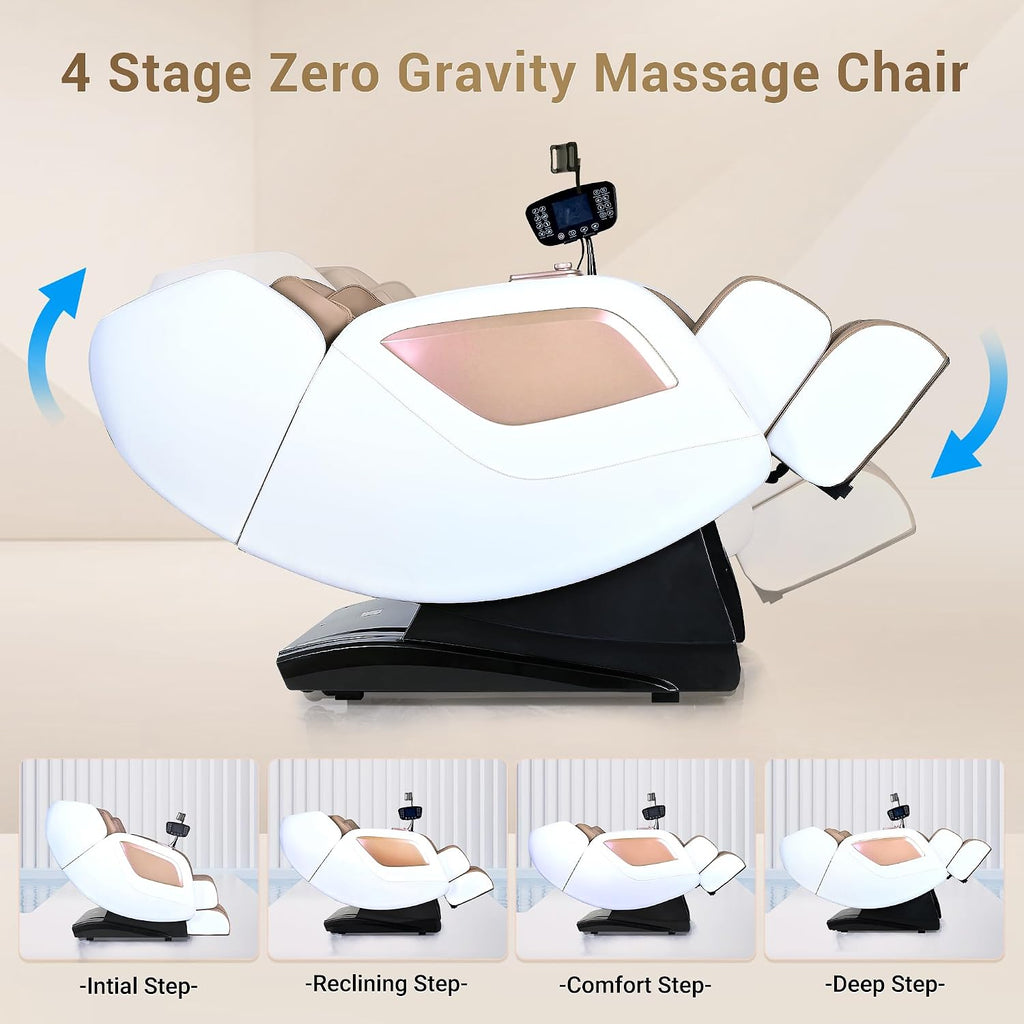 Massage Chair Full Body with Heat, Full Body Zero Gravity Shiatsu Massage Chair, Kneading Recliner w/ 20 Auto Modes