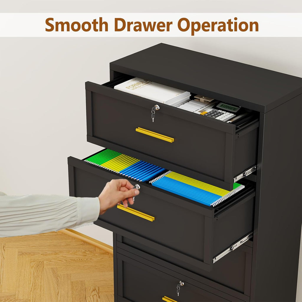 4 Drawer Metal File Cabinet with Lock,Lateral Filing Storage Cabinets,Steel Wide File Organization for