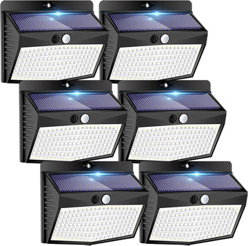 6 Packs] Solar Lights Outdoor Motion Sensor Solar Security Lights Waterproof with 3 Lighting Modes Solar Powered Wall