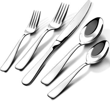 Silverware Set for 8, 40-Piece 18/10 Stainless Steel Flatware Utensils Cutlery Set