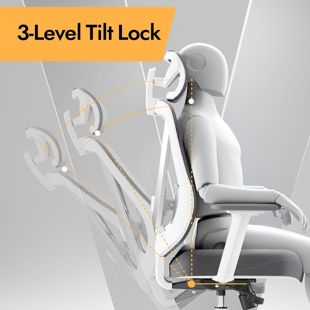 Ergonomic Mesh - 3D Adjustable Lumbar Support & 3D Armrests, V-Shaped Back, Adjustable Desk Chair for Office & Home