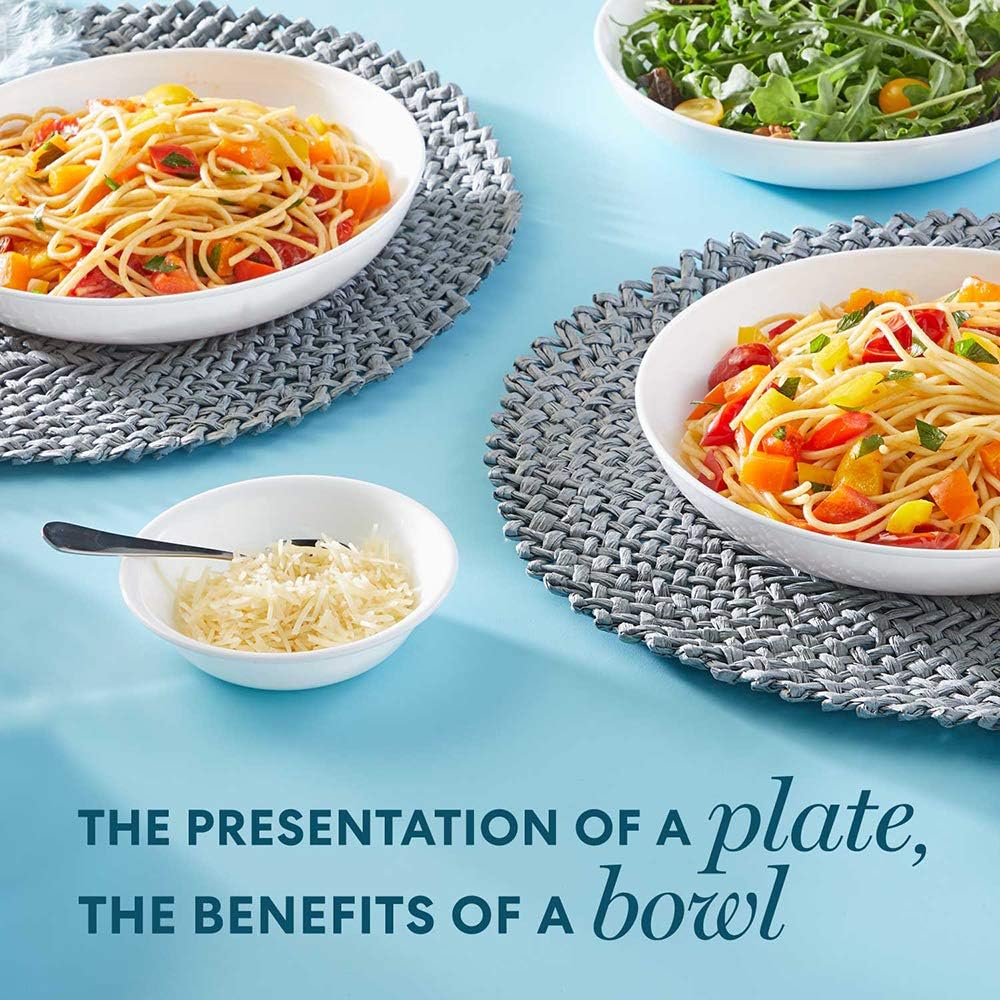 4-Pc Versa Bowls for Pasta Salad and More, Service for 4, Durable and Eco-Friendly 30-Oz, Compact Stack Bowl Set