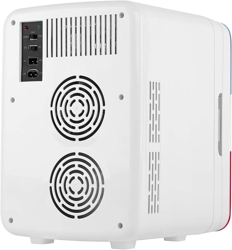 Retro Mini Fridge for Bedroom - Car, Office Desk & College Dorm Room - 10L/12 Can Small Refrigerator - AC/DC 12V