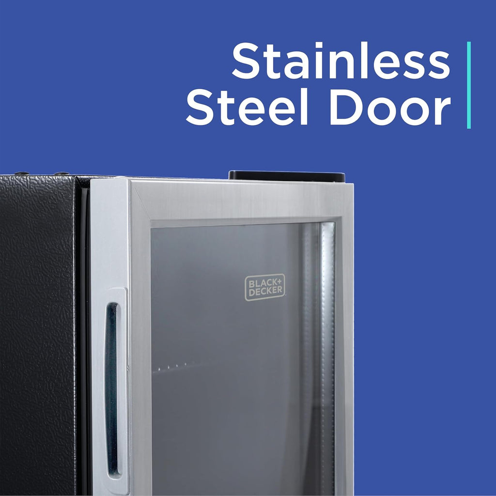 2.4 Cu. Ft. Beverage Cooler, Beverage Fridge with Double Pane Glass Door