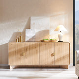 Modern Buffet Cabinet with Storage, 70" Large Sideboard Buffet Storage Cabinet with 4 Doors and Adjustable Shleves