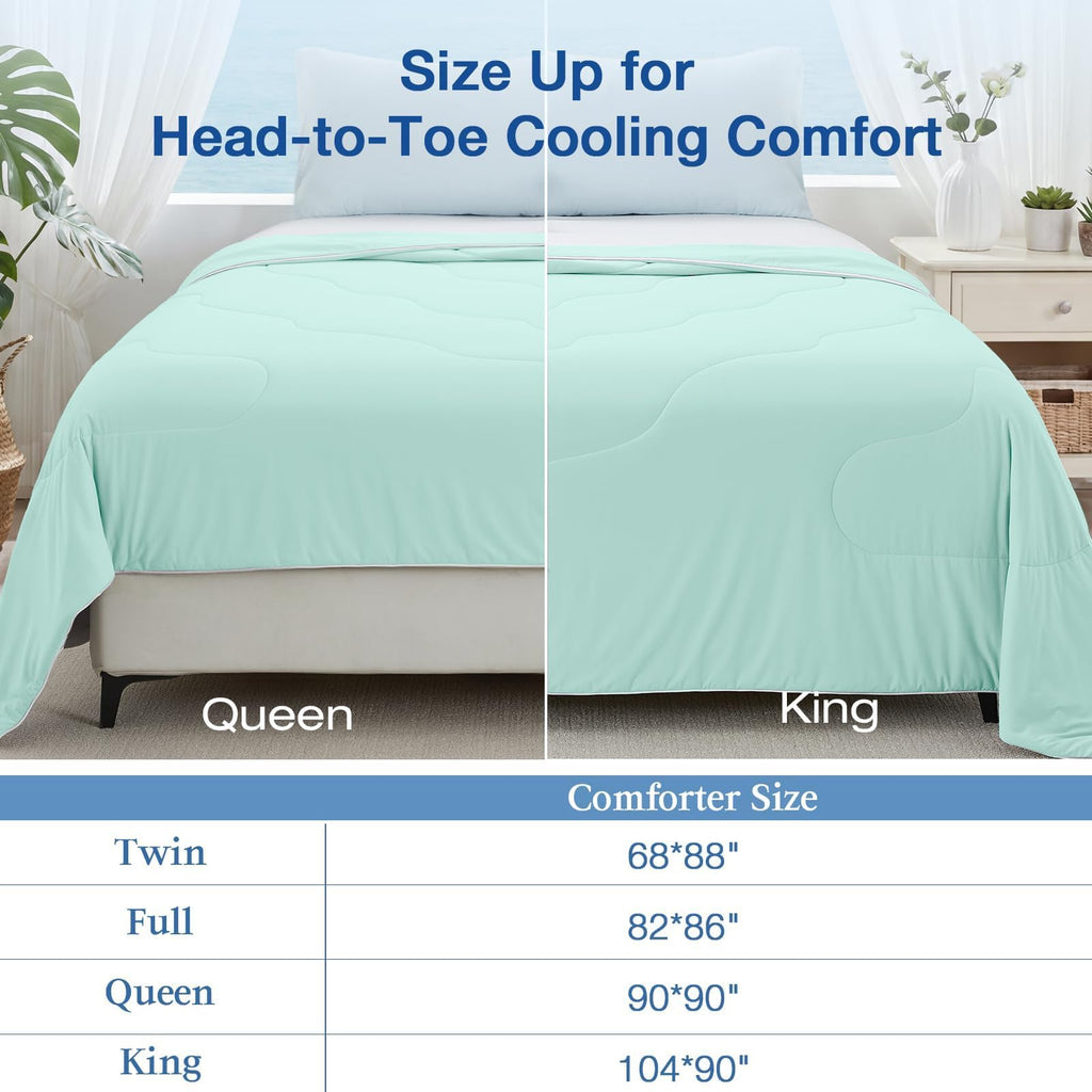 Cooling Comforter King Size, Cooling Blanket for Hot Sleepers and Night Sweats, Lightweight Summer Comforter with