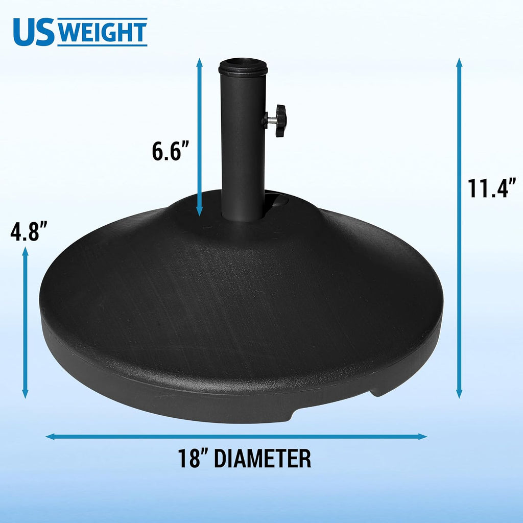 Fillable Round Umbrella Base - for Use with Patio Table - Heavy Duty Base- Made in the USA