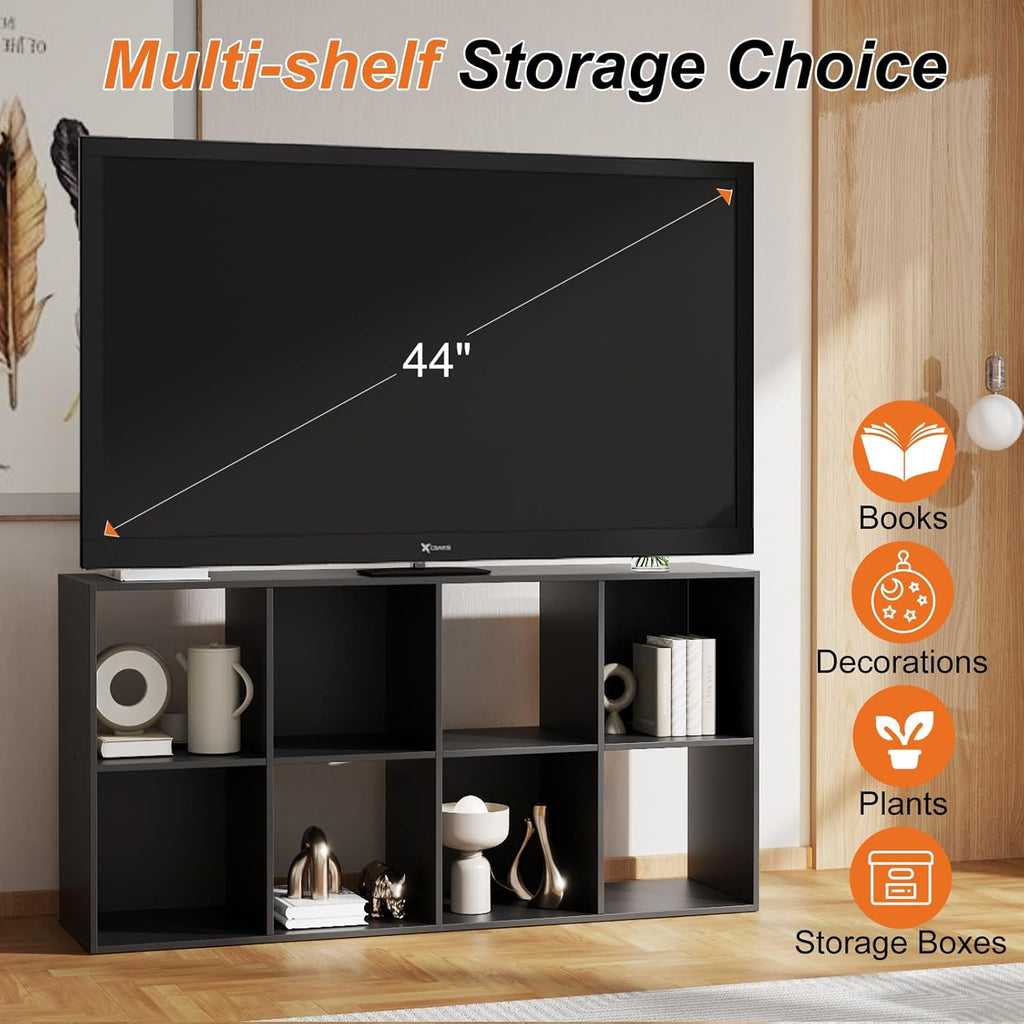 8 Cube Storage Organizer - Open Cube Bookshelf with 4 Removable Back Panels, Display Storage Bookcase, Entrance Hall