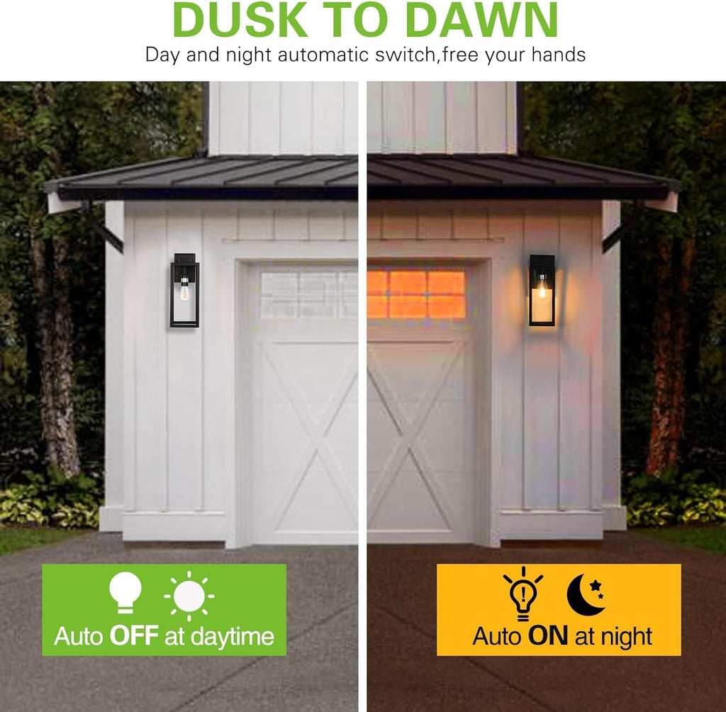 Large Outdoor Wall Light, 16 Inch Outdoor Wall Lantern, Dusk to Dawn Exterior Waterproof Wall Sconce
