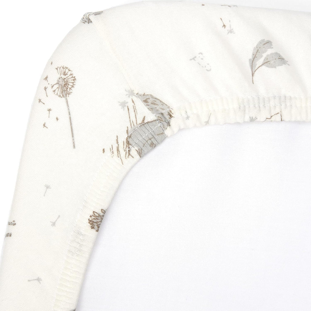 Bedside Bassinet Starter Pack - 2 Organic Cotton Fitted Sheets & Reversible Coverlet - Baby Essentials & Newborn