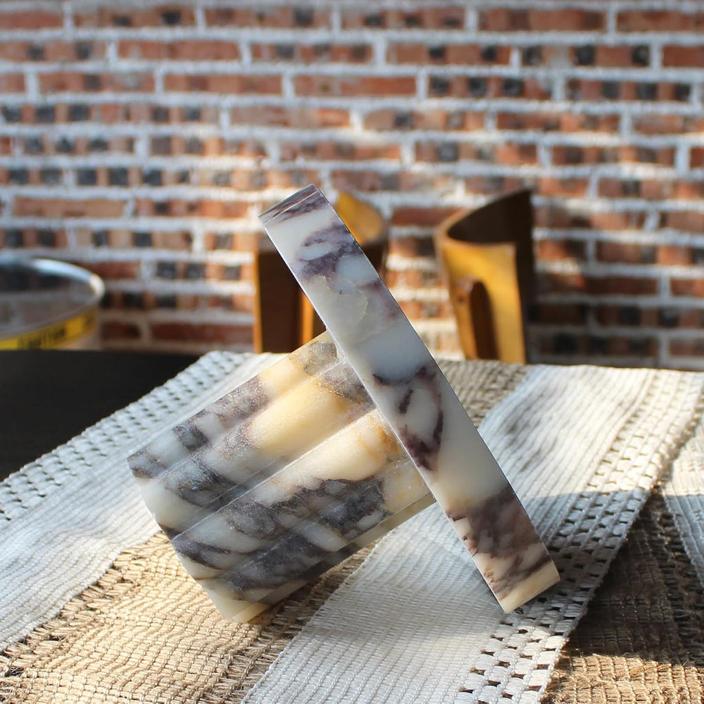Natural Marble Tray with Legs, Vanity Decorative Tray for Countertop Organizer, Catchall Tray for Perfume, Candles