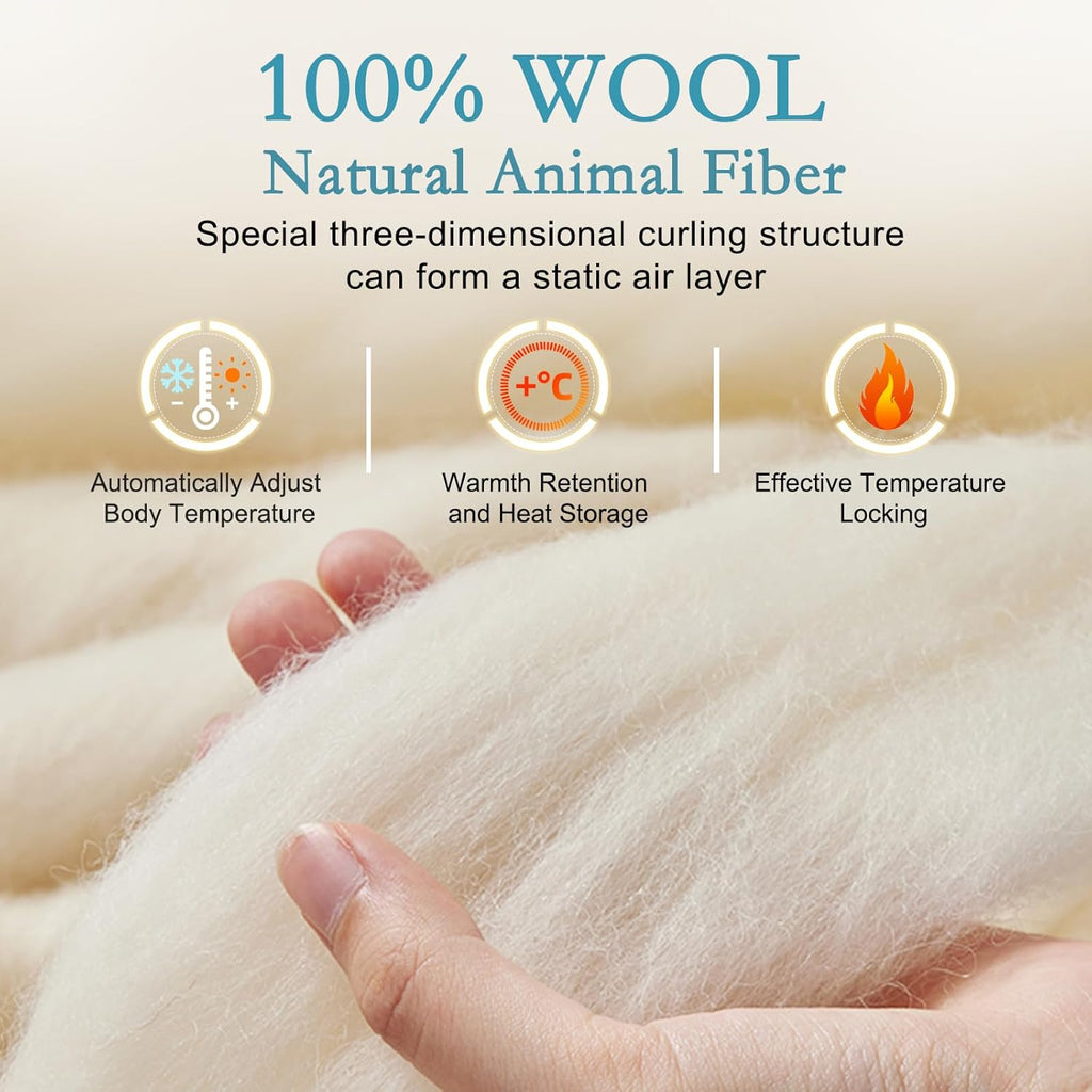 Summer Lightweight Wool Comforter - Breathable & Thin Duvet Insert for Hot Sleepers
