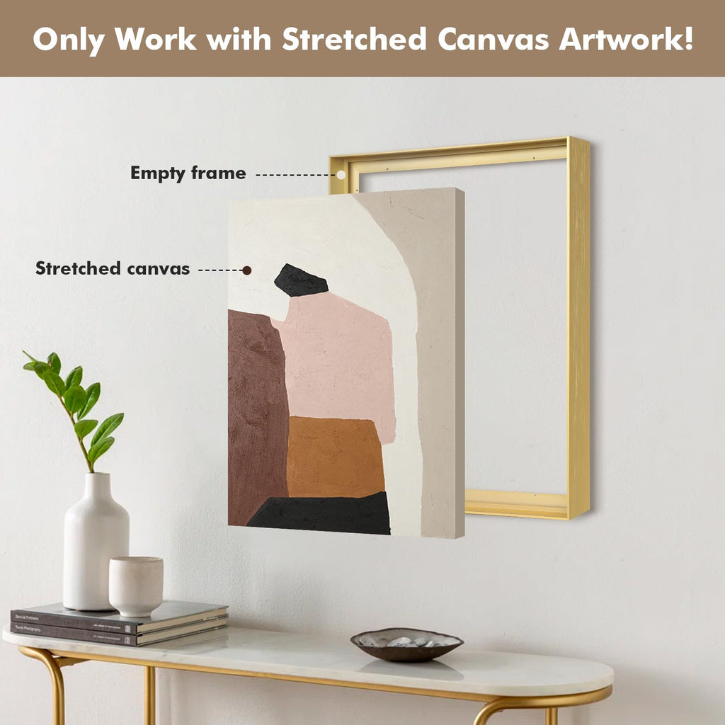 11x14 Canvas Frame for Abstract Landscape Paintings, 1.5" Deep, Gold