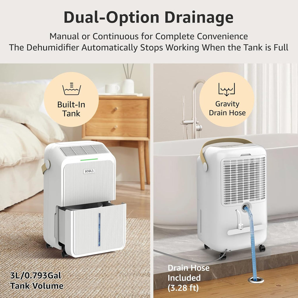 2500 Sq.Ft Dehumidifier for Basement with Drain Hose Max 34 Pints, Dehumidifiers for Home, Bedroom, Bathroom