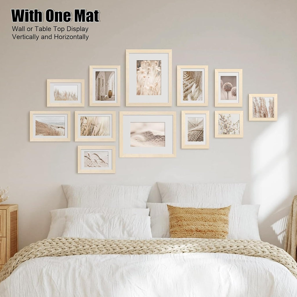 Picture Frame Set 12 Pack, Picture Frames Collage Wall Decor with Two 8x10, Four 5x7, Four 4x6, Two 4x4 for Wall and