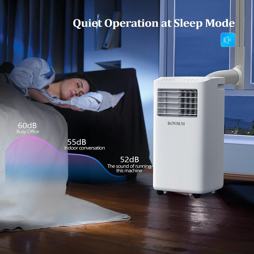 WiFi Enabled Smart 10000 BTU Portable Air Conditioner with Heat, 4-in-1 Cooler, Heater, Dehumidifier & Fan