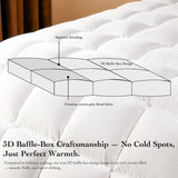 Goose Down Fiber Comforter Queen - All Season Naturally Breathable Down Comforters