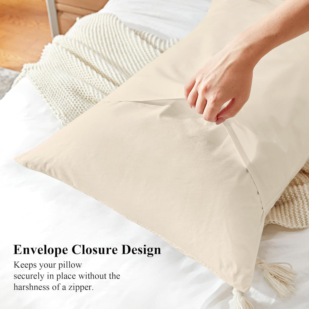 100% Coton Waffle Weave Euro Shams 2 Pack, Soft Aesthetic Throw Pillow Covers for Elegant Home Decor, Breathable