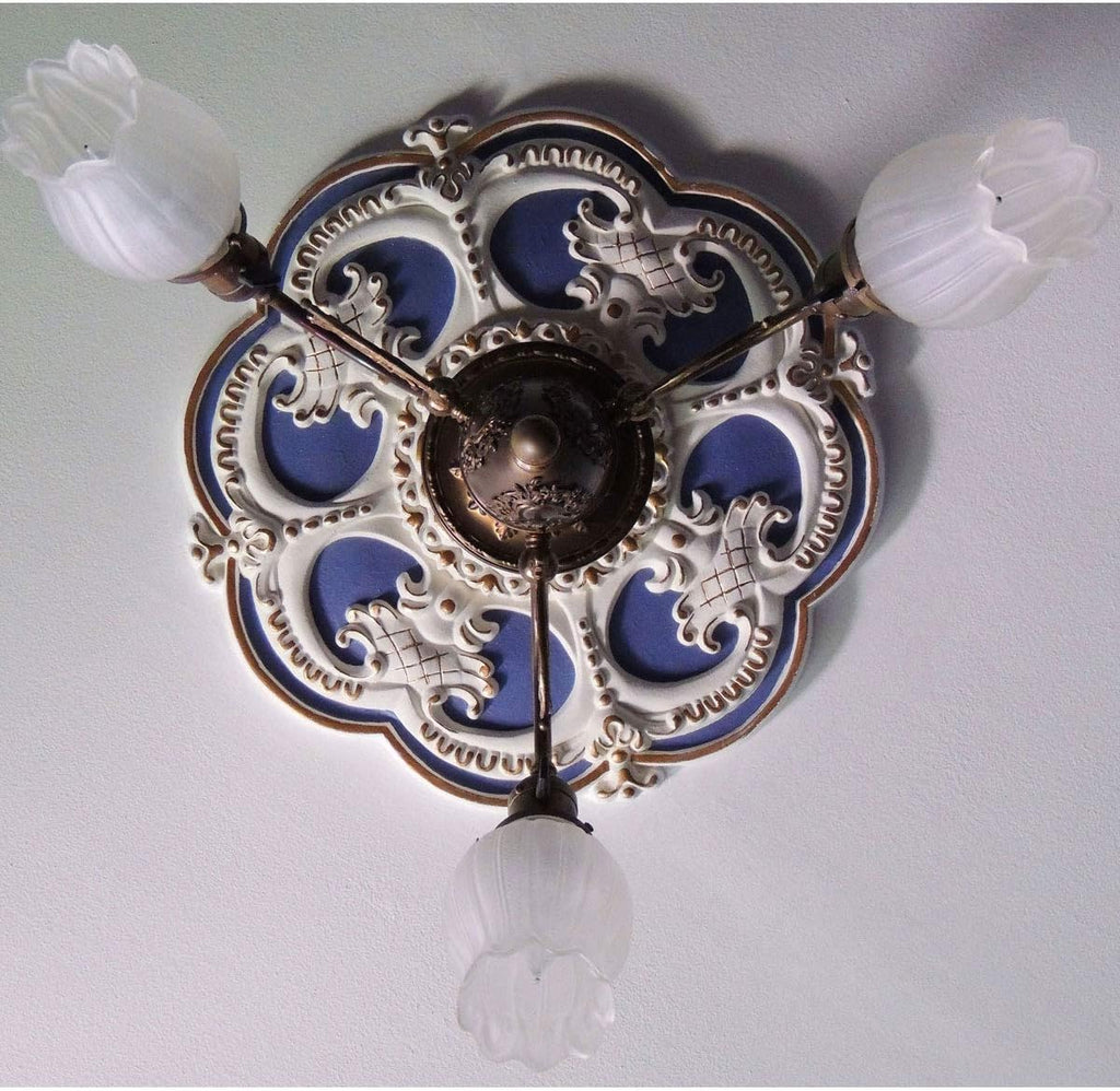 18"OD x 3 1/2"ID x 1 1/2"P Rotherham Ceiling Medallion, Fits Canopies up to 3-1/2", 2 Piece