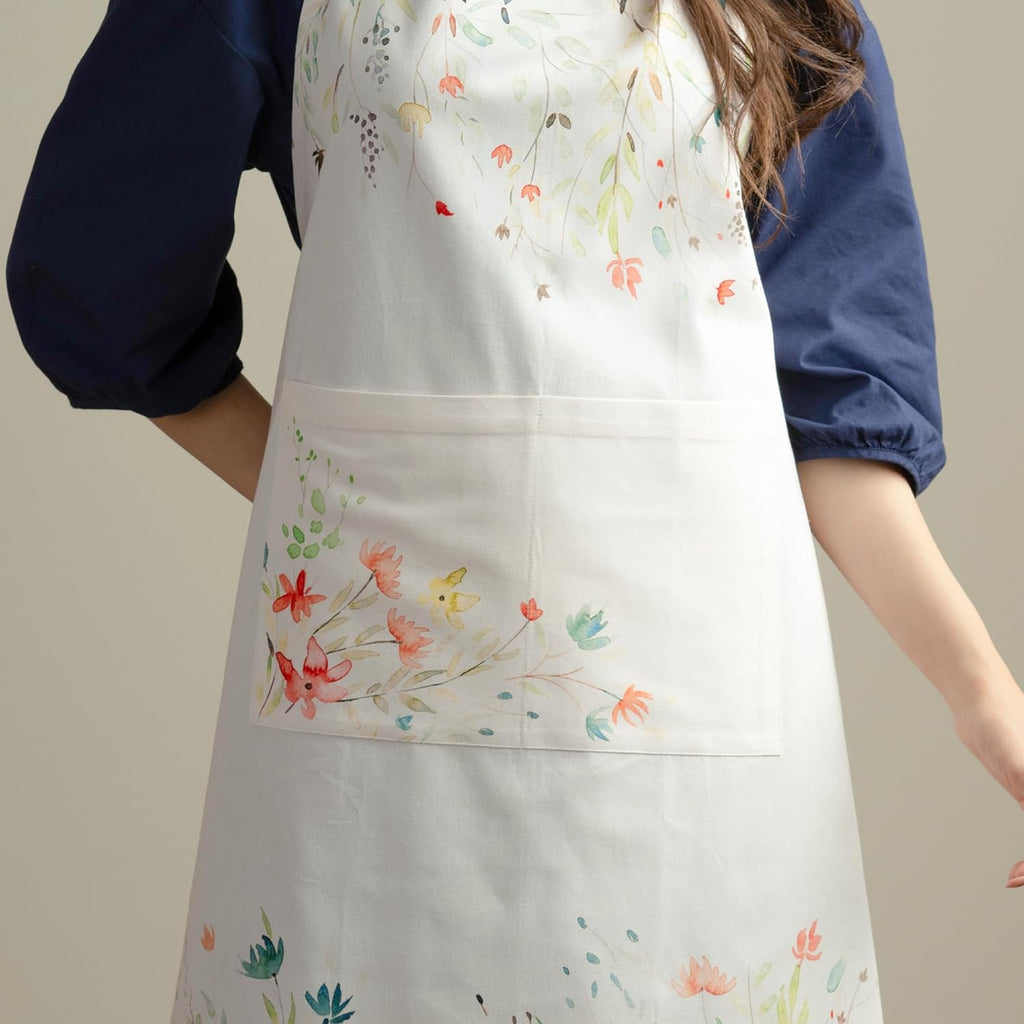 Aprons for women with Pocket 100% Cotton (27.50"x31.50") | Adjustable Neck Strap & long ties Apron Men Chef Wedding