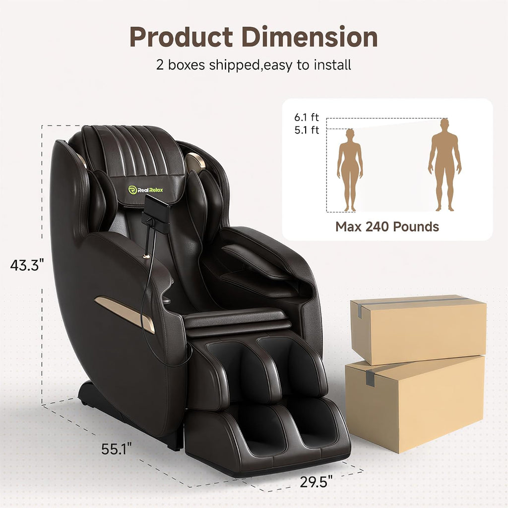 Upgraded 2D SL-Track Massage Chair,Recliner Full Body Zero Gravity with 8 Auto Modes and Upgraded LCD Screen,Added