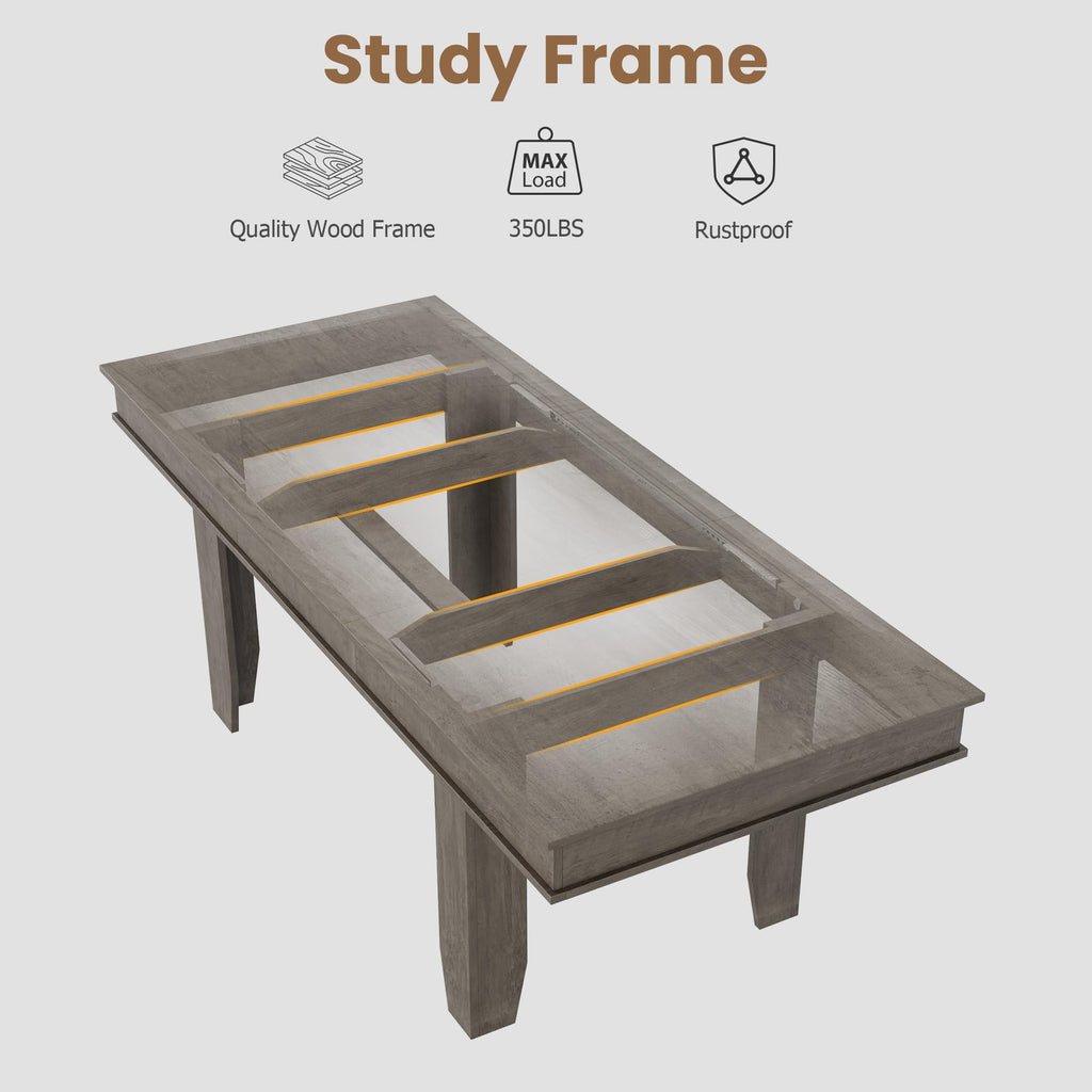 63 in-86.6 in Extendable Dining Room Table for 6-10