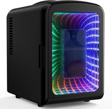Mini Fridge 4 Liter/6 Cans Portable Mini Compact Refrigerator with Gaming Light, for Bedroom,Car,Office and Dorm