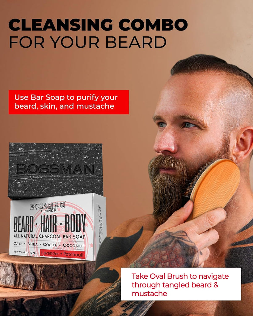 Big Boss Beard Care Kit for Men, 7-Piece, Gift for Men, Royal Aud