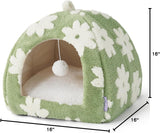Cute Cat Beds for Indoor Cats - 2 in 1 Cat Cave Bed for Kittens and Small Pets with Removable Washable Cushioned