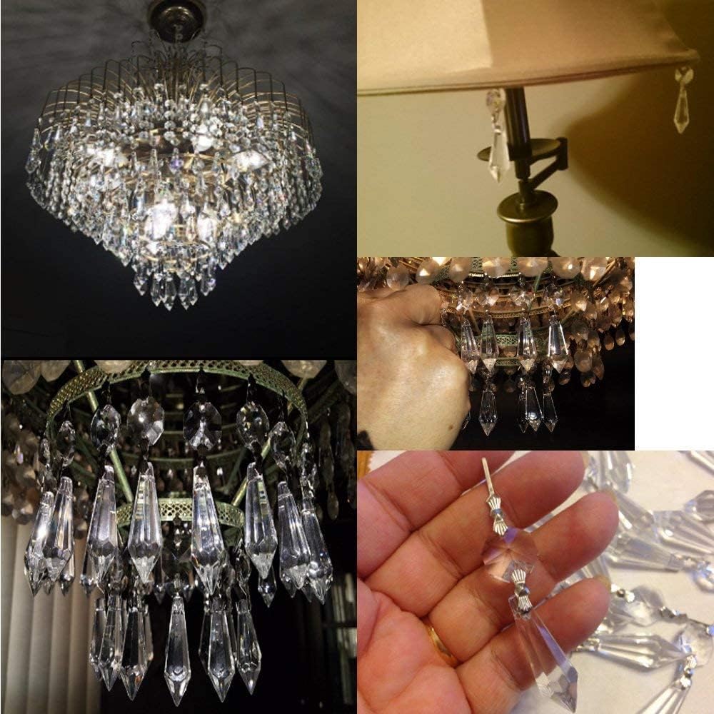 20 Pcs 55mm Clear Crystal Icicle Prisms Chandelier Hanging Lamp Decor - Clear Crystal Icicle Prisms Pendants