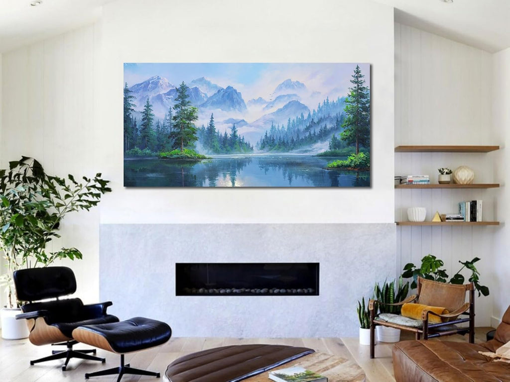 Large Landscape Wall Art Nature Canvas Textured Forest Scenery Pictures Wall Decor Living Room Paintings Artwork