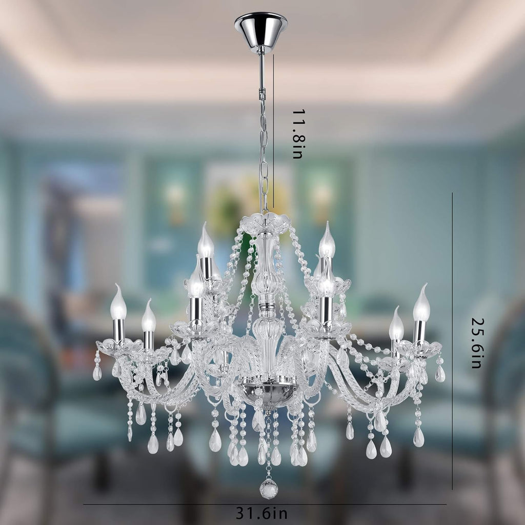 Crystal Candle Chandeliers Lighting Modern 15 Lights PendantCeiling Fixture Lamp for Dining Living Room Bedroom Hallway Entry Elegant Decoration (15 bulbs)