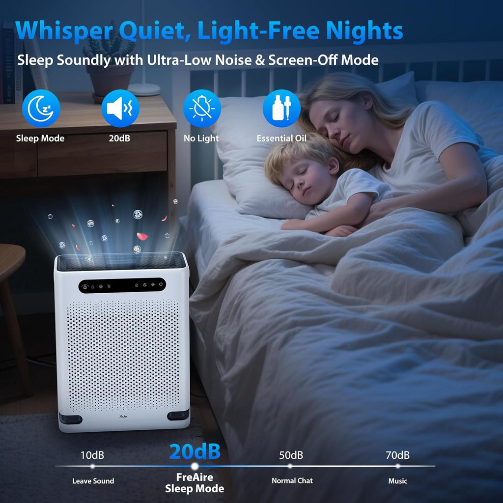 Air Purifiers for Home Large Room Up to 2600 Ft², HEPA Air Purifier with Washable Filter & Air Quali