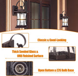 2 Packs Outdoor Wall Light, Oil Rubbed Bronze Exterior Light Fixture Waterproof Porch Sconces Wall Mounted Lighting