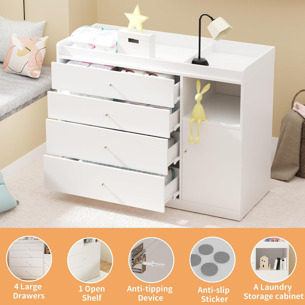 47.2" Diaper Changing Tables Changing Station Nursery Organizer