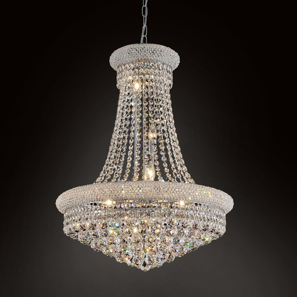 Modern Crystal Chandelier Light Fixtures - D23.6 inch, 10 Lights Chrome Ceiling Haning Chandelier, Pendant Lighting for Living Room, Dining Room, Foyer, Entryway, Hallway A108-B0C1SH58XG