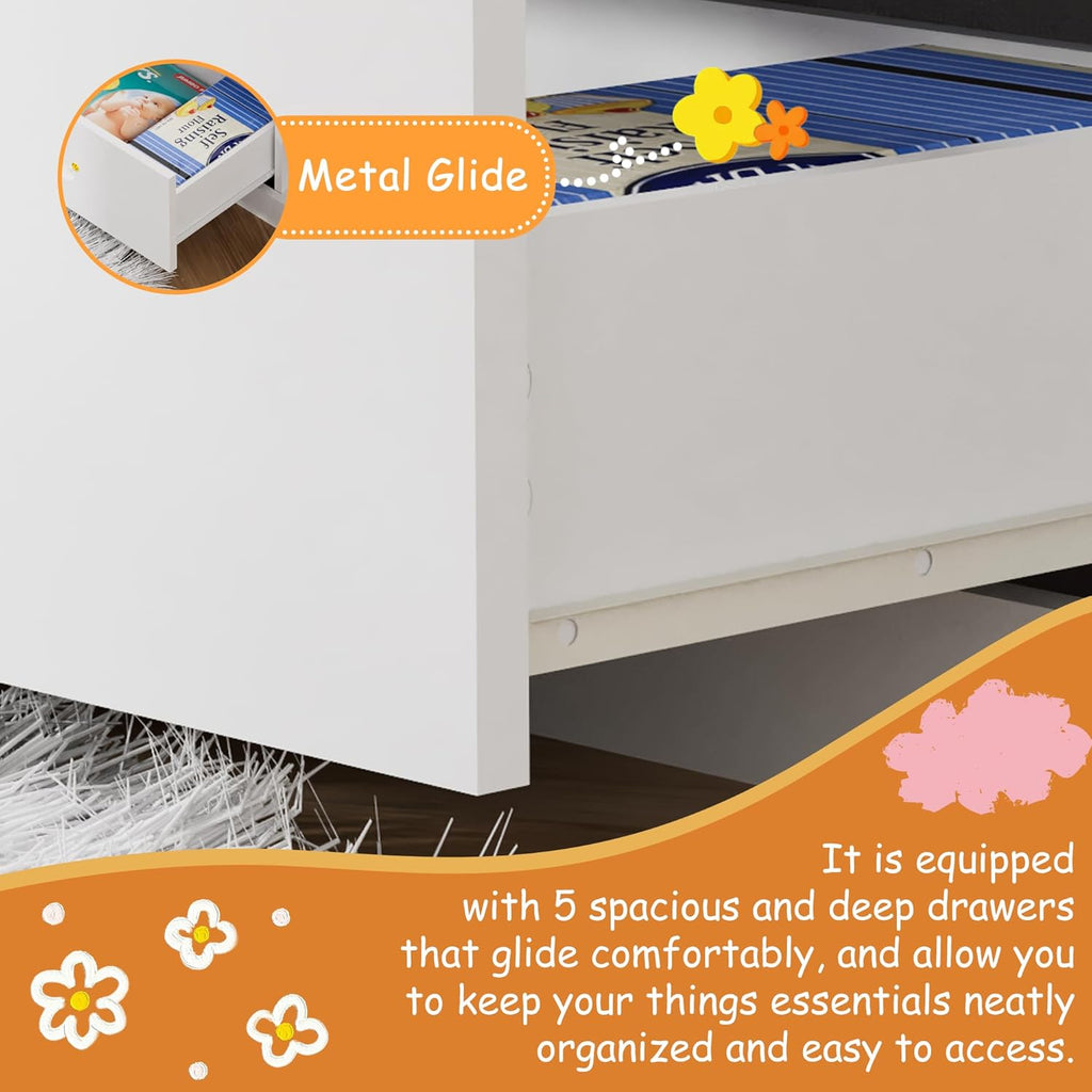 Nursery Dresser Changing Table Dresser with Changing Top for Kid's Room