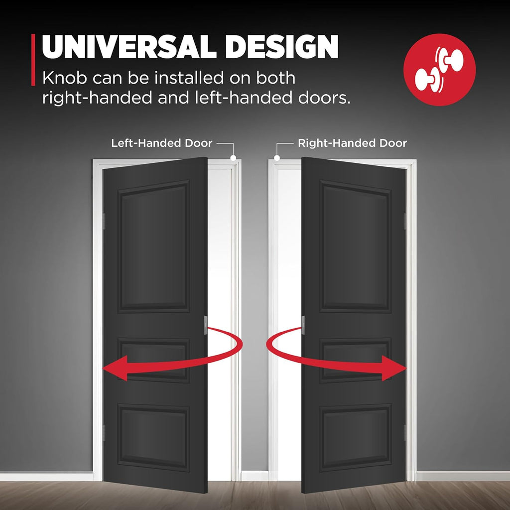 Pismo Entry Door Knob with Lock and Key, Secure Keyed Handle Exterior, Front Entrance and Bedroom, Matte Black