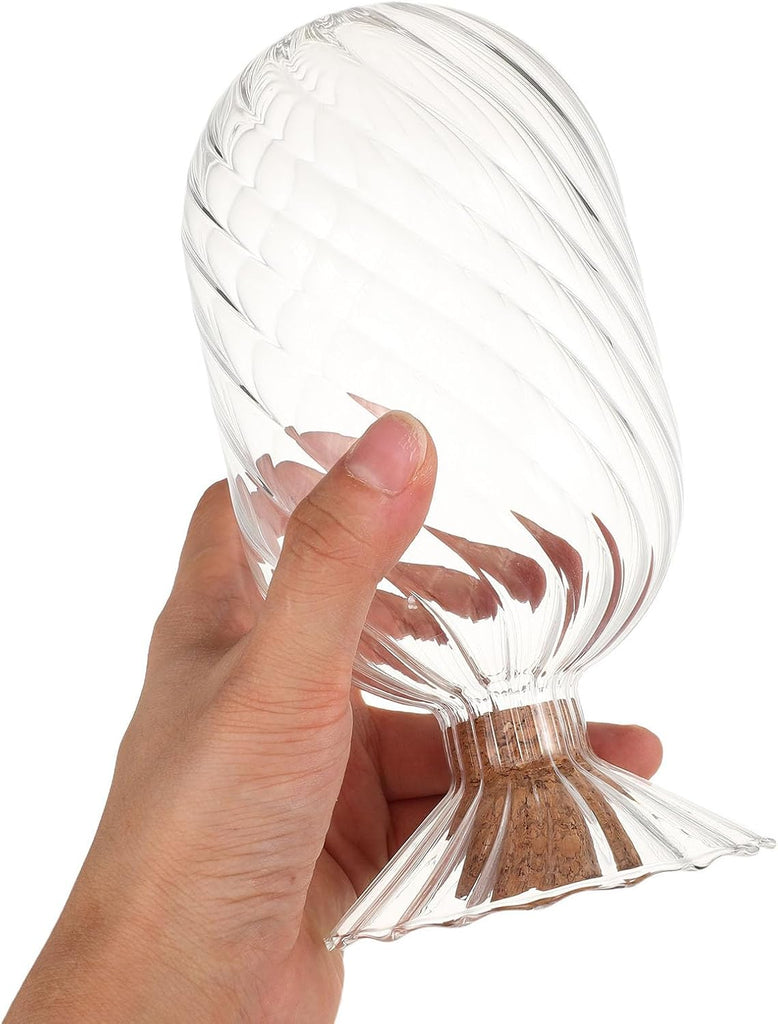Glass Match Holder Jar with Cork Stopper, Inverted Bottle Shape, Easy to Store and Keeps Contents Safe from Air