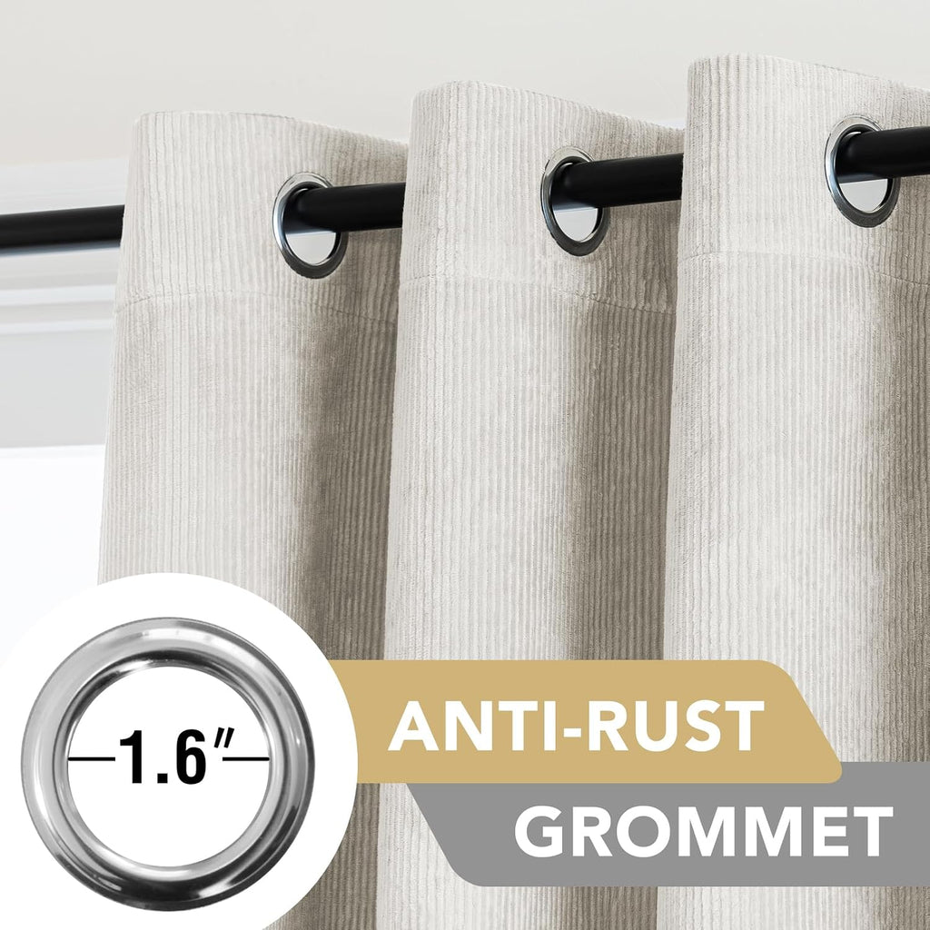 Velvet 100% Blackout Curtains for Living Room Full Light Blocking Curtains Thermal Insulated Room Window Drapes Soft